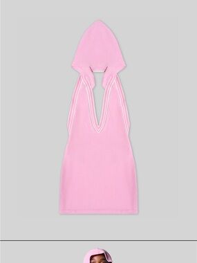Waydamin Backshot Hooded Mini Dress Pink XS NWT Pink Hooded Halter Mini Dress